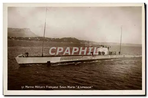 Cartes postales Bateau Sous marin Sous-marin Espadon