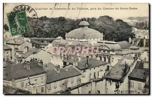 Cartes postales Bourg Quartier de la Grenette et du theatre pris du clocher de Notre Dame