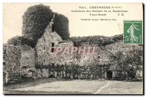 Cartes postales Vallee De Chevreuse Interieur des Ruines de la Madeleine Tour Ouest