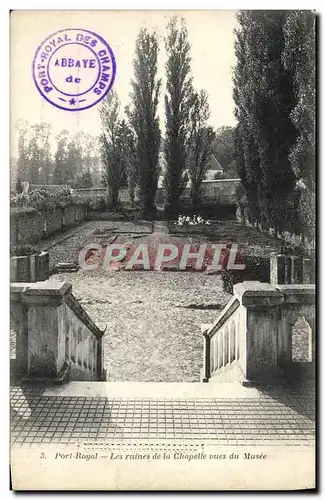 Cartes postales Port Royal les ruines de la chapelle vues du Musee