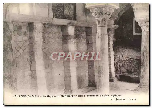 Cartes postales Jouarre La Crypte Mur merovingien et tombeau du venerable Agilbert