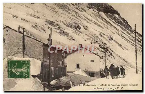 Cartes postales Douanes Le Mont Cenis Poste de la frontiere franco italienne en hiver Ski
