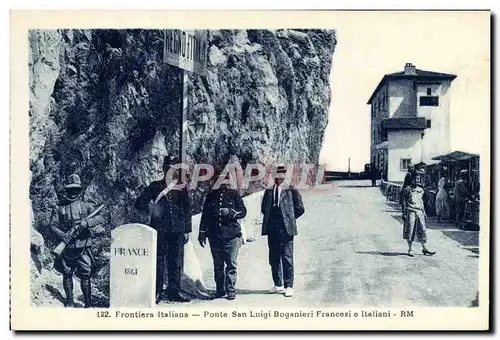 Cartes postales Douanes Frontiere italiana Porte San Luigi Boganieri Francesi e italiani