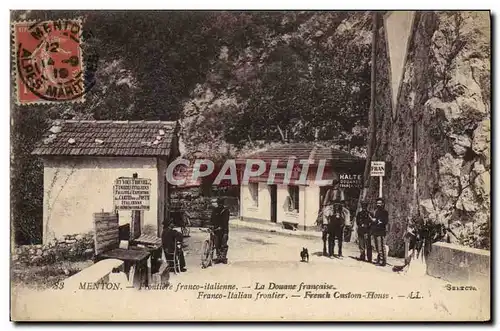 Cartes postales Douanes Menton Frontiere franco italienne La douane francaise