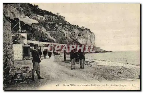 Ansichtskarte AK Douanes Menton Frontiere italienne Les rochers rouges