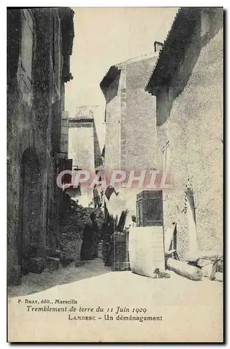 Cartes postales Tremblement de terre du 11 juin 1909 Lambesc Un demenagement