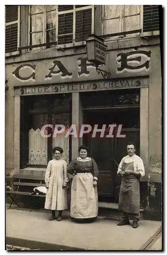 CARTE PHOTO Cafe Loge Pied et a cheval