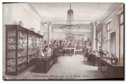 Cartes postales L&#39orfevrerie d&#39Ercuis Rue de Bondy Paris Salon de vente