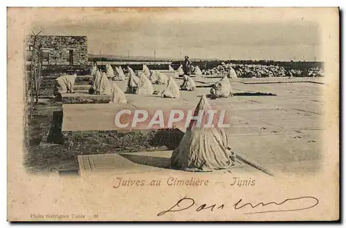 Cartes postales Judaica Juif Juda�ca Juives au cimetiere Tunis Tunisie