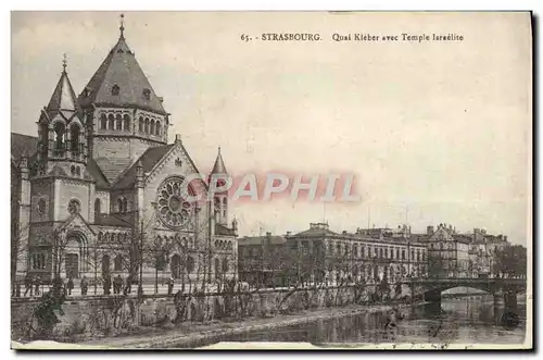 Ansichtskarte AK Judaica Juif Juda�ca Strasbourg Quai Kleber ave temple israelite