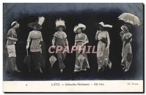 Cartes postales Mode silhouettes parisiennes L&#39ete Silhouettes parisiennes