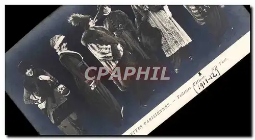 Cartes postales Mode silhouettes parisiennes Toilettes d&#39hiver