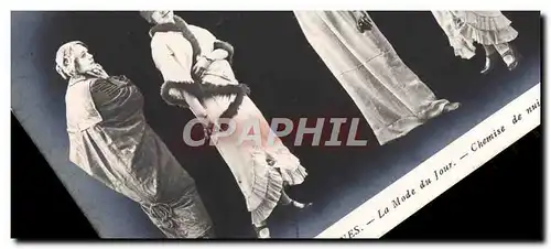 Cartes postales Mode silhouettes parisiennes La mode du jour Chemise de nuit et matinees