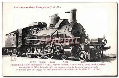 Cartes postales Train Locomotive Machine B 3 279