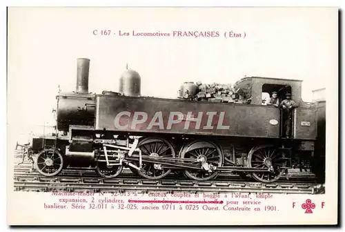 Cartes postales Train Locomotive Machine Tender N 32 013