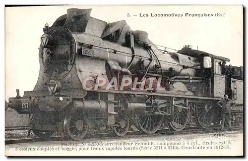 Cartes postales Train Locomotive Machine 3 230 a surchauffeur Schmidt