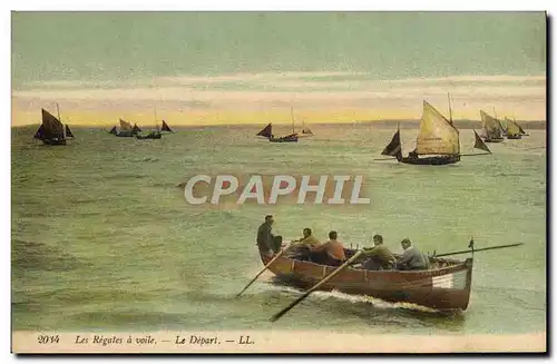 Cartes postales Bateau Voilier Les regates a voile Le depart