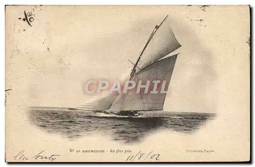 Cartes postales Bateau Voilier Arcachon Au plus pres