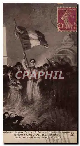 Cartes postales Militaria Salons de Paris Georges Scott Place de la Concorde 6 fevrier