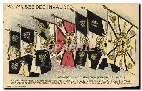 Ansichtskarte AK Militaria Paris Musee des Invalides Les sept drapeaux pris aux Allemands