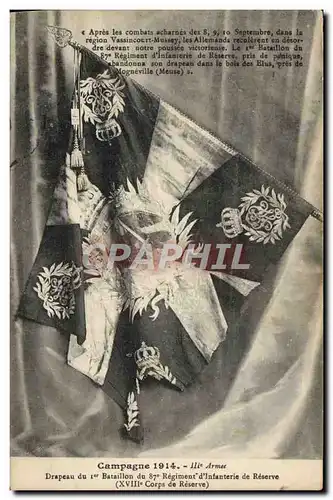 Ansichtskarte AK Militaria Drapeau du 1er bataillon du 87eme regiment d&#39infanterie de Baviere