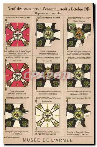 Cartes postales Militaria Drapeaux allemands Paris Musee de l&#39armee