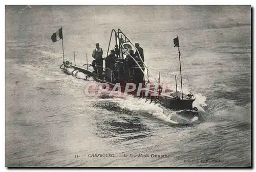 Cartes postales Bateau Sous marin Sous-marin Cherbourg Le sous-marin Oursin