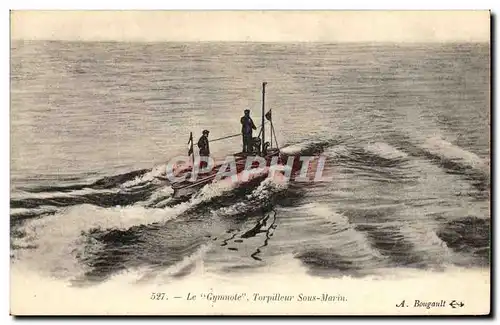 Cartes postales Bateau Sous marin Sous-marin Gymnote Torpilleur