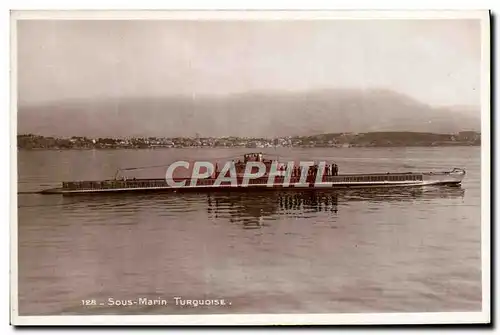 Cartes postales Bateau Sous marin Sous-marin Turquoise