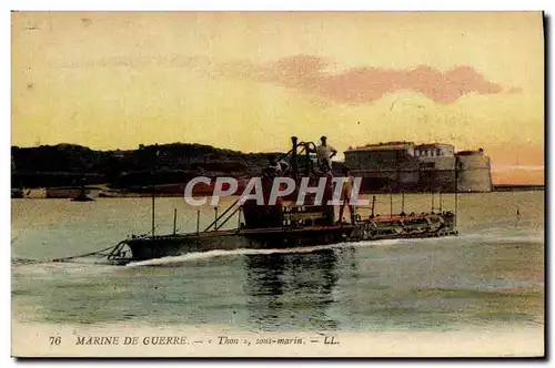 Cartes postales Bateau Sous marin Sous-marin Thon