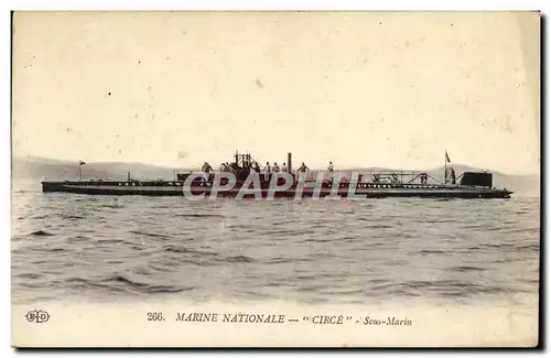 Cartes postales Bateau Sous marin Sous-marin Circe Sous marin