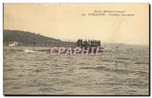 Cartes postales Bateau Sous marin Sous-marin Turquoise