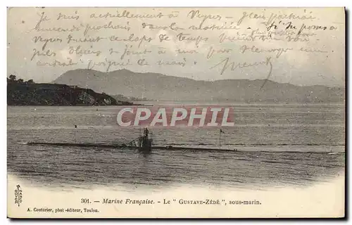 Cartes postales Bateau Sous marin Sous-marin Le Gustave Zele