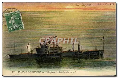 Cartes postales Bateau Sous marin Sous-marin Souffleur Sous-marin