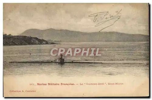 Ansichtskarte AK Bateau Sous marin Sous-marin le Gustave ZEle