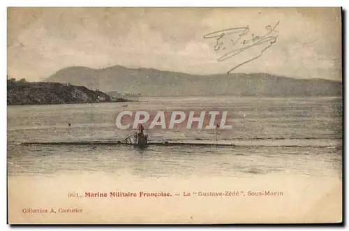 Cartes postales Bateau Sous marin Sous-marin le Gustave ZEle