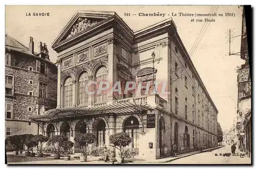 Cartes postales Le Theatre et rue Dueis Chambery