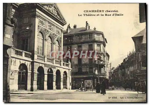 Cartes postales Le Theatre et la rue d&#39Italie Chambery