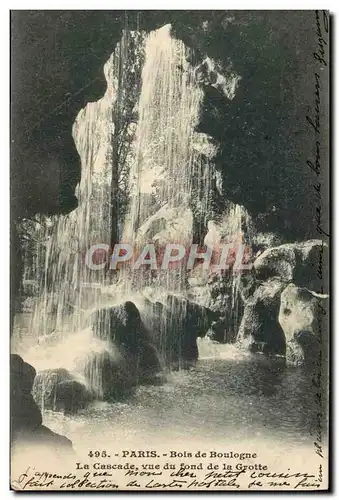 Cartes postales Paris Bois de Boulogne La cascade vue du fond de la grotte