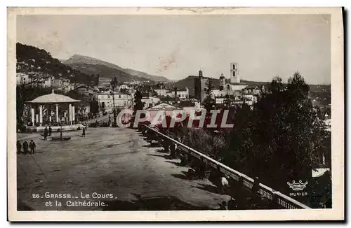 Moderne Karte Grasse Le Cours et la Cathedrale