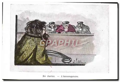 Cartes postales En justice L&#39interrogatoire