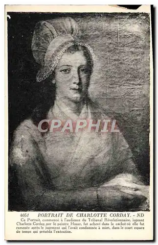 Ansichtskarte AK Portrait de Charlotte Corday Tribunal revolutionnaire