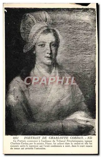 Cartes postales Portrait de Charlotte Corday Tribunal revolutionnaire