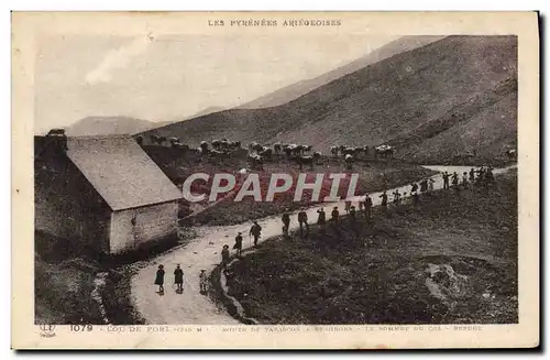 Cartes postales Alpinisme Pyrenees Ariegeoises Col de Port Route de Tarascon a St Girons Le sommet du col Refuge