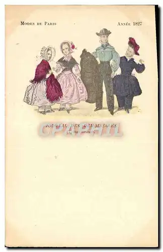 Cartes postales Mode Coiffe Femme Journal des demoiselles Rue Drouot Annee 1827