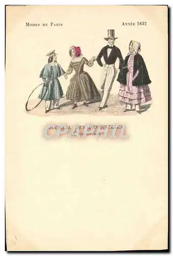 Cartes postales Mode Coiffe Femme Journal des demoiselles Rue Drouot Annee 1832