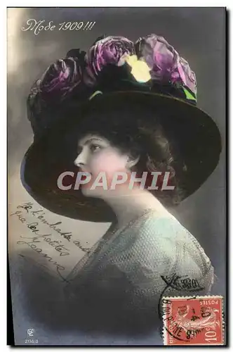 Cartes postales Mode Coiffe Femme Modele 1909