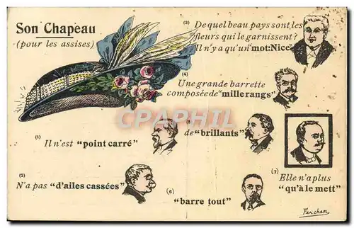 Cartes postales Mode Coiffe Femme Son chapeau pour les assises