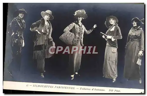 Cartes postales Mode Coiffe Femme Silhouettes parisiennes Toilettes d&#39automne