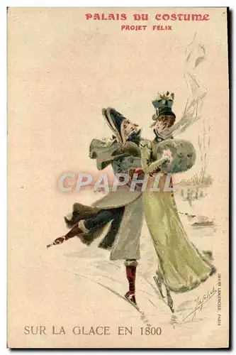 Ansichtskarte AK Patinage Patins a glace Sur la glace en 1800 Palais du costume